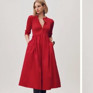 Maeve from Anthropologie long sleeve twofer cardigan midi dress NWT